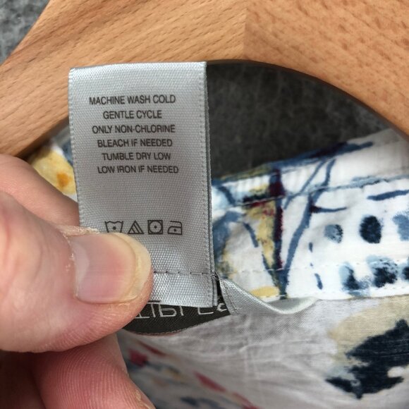 Multiples Shirt Womens Extra Large Petite Watercolor Boats Resort Wired Collar - Picture 6 of 9